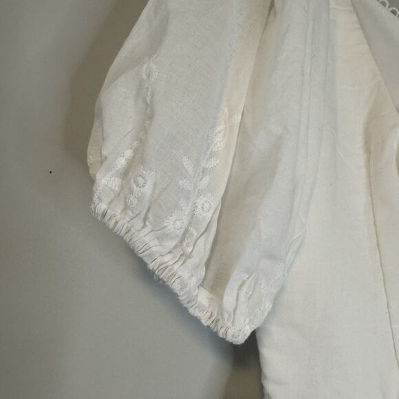 Selfie Leslie Lovers Lane Dress Womens XL Fit Large White Lace Trim Puff Sleeve - Picture 9 of 16